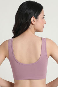 Zivame Double Layered Non Wired Full Coverage Bralette - Mauve Shadows — thumbnail 3